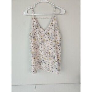 Loft Pink Floral Eyelet Cami Tank Top Size Small